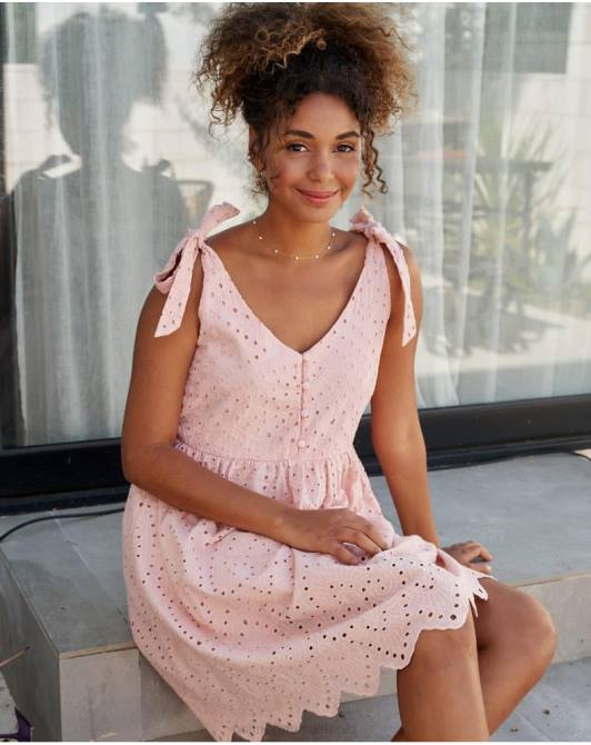 sukienka Berta krawaty RóżaPolin et moi odzież 0TTF3