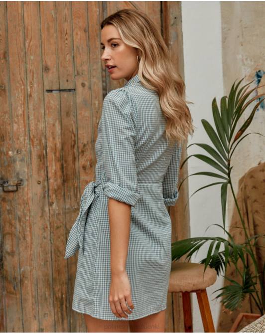 sukienka Vichy Victorie eukaliptusPolin et moi odzież 0TTF113