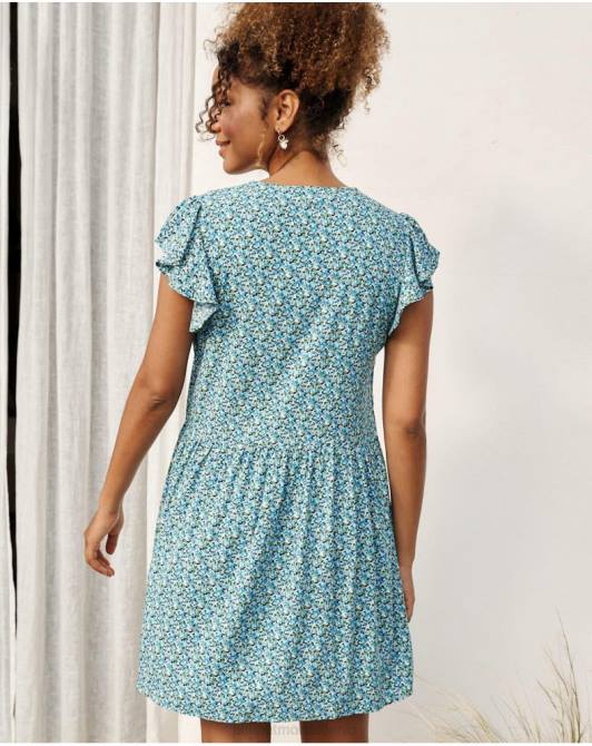 sukienka marszczona Lena klein niebieskiPolin et moi odzież 0TTF30