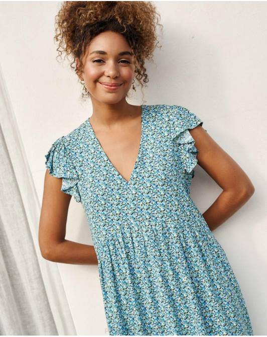 sukienka marszczona Lena klein niebieskiPolin et moi odzież 0TTF30