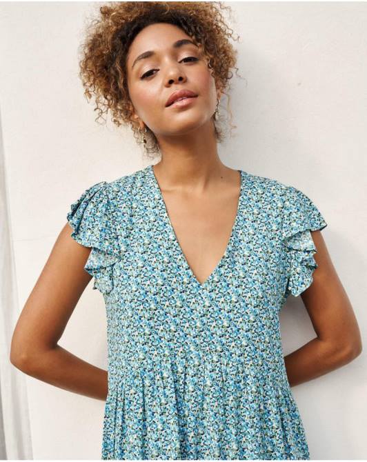 sukienka marszczona Lena klein niebieskiPolin et moi odzież 0TTF30