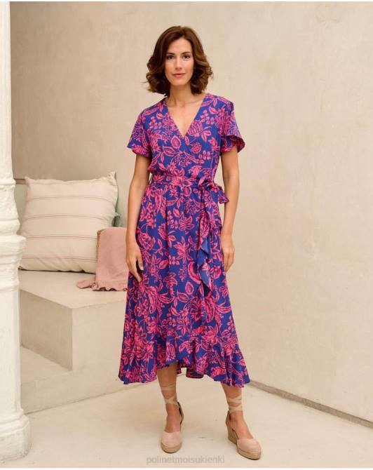 sukienka marszczona dila klein niebieskiPolin et moi odzież 0TTF129