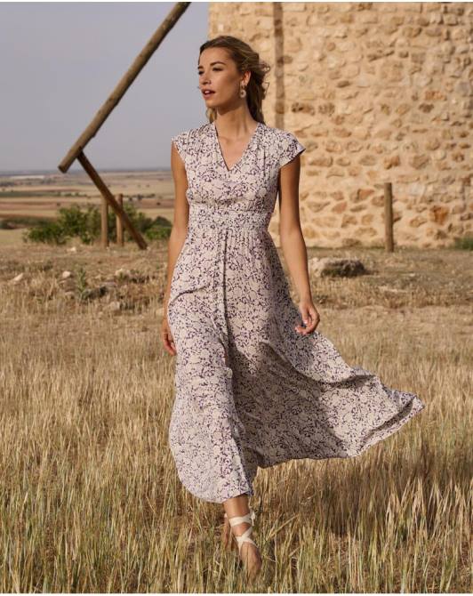 sukienka midi marki Magdal liliowyPolin et moi odzież 0TTF111