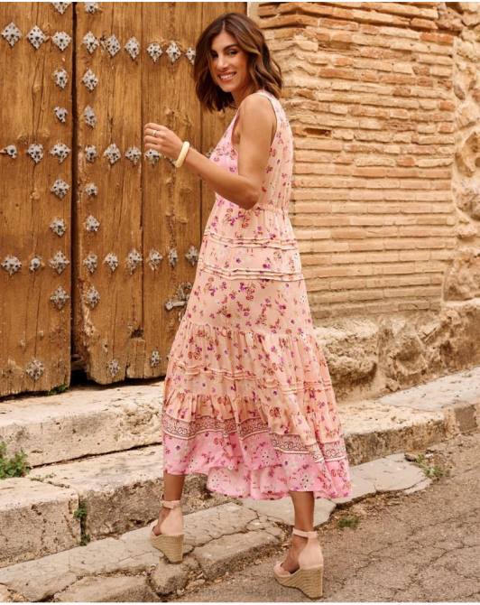 sukienka w kwiaty Adri łosośPolin et moi odzież 0TTF53