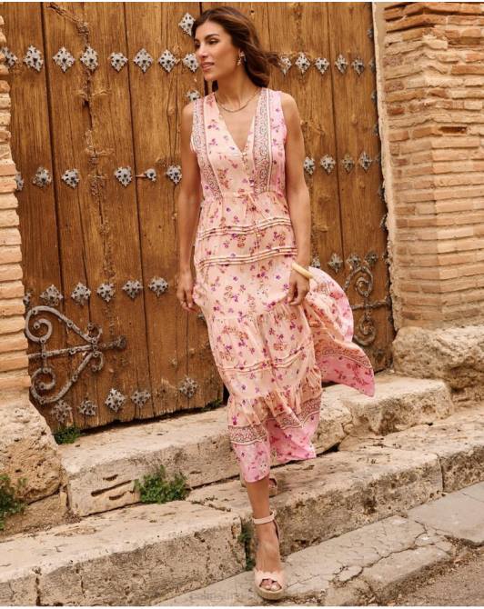 sukienka w kwiaty Adri łosośPolin et moi odzież 0TTF53