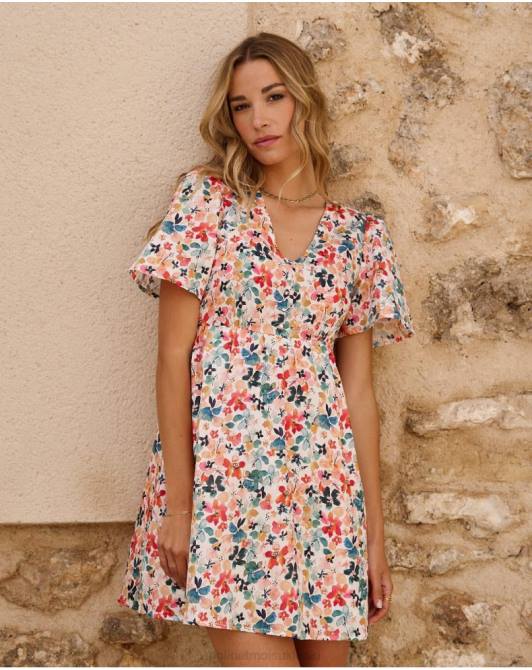 sukienka w kwiaty Doni szmaragdowo-zielonyPolin et moi odzież 0TTF54