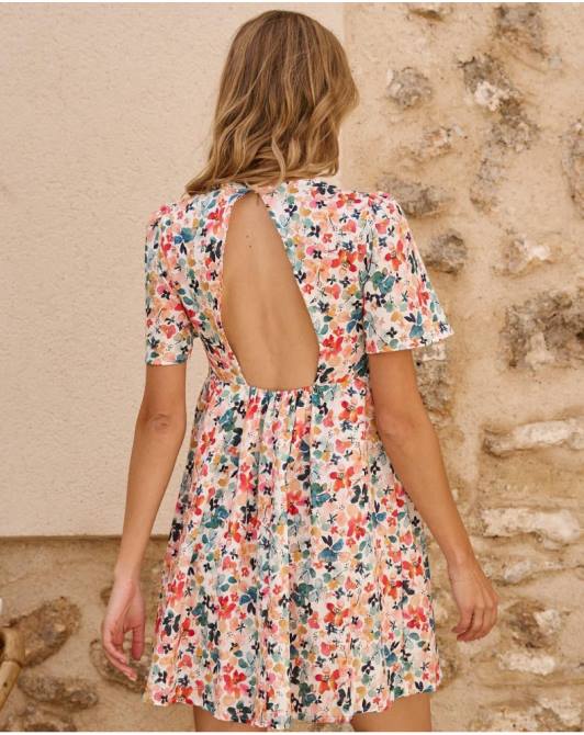 sukienka w kwiaty Doni szmaragdowo-zielonyPolin et moi odzież 0TTF54