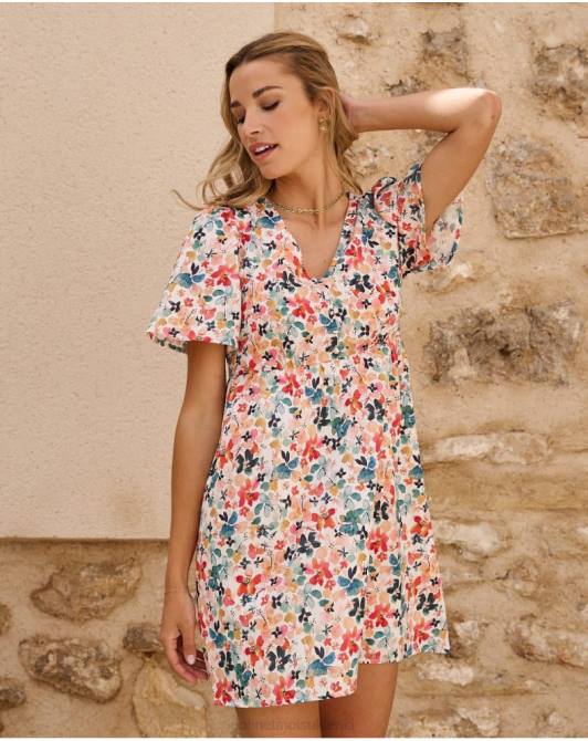 sukienka w kwiaty Doni szmaragdowo-zielonyPolin et moi odzież 0TTF54