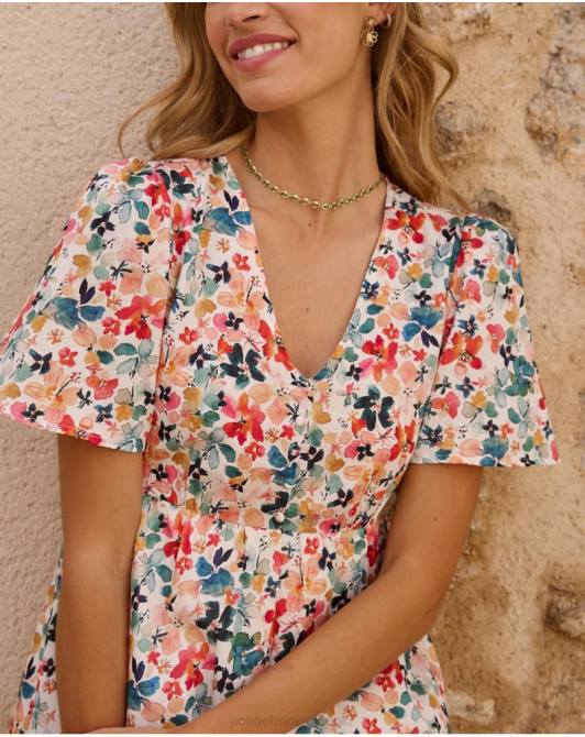 sukienka w kwiaty Doni szmaragdowo-zielonyPolin et moi odzież 0TTF54