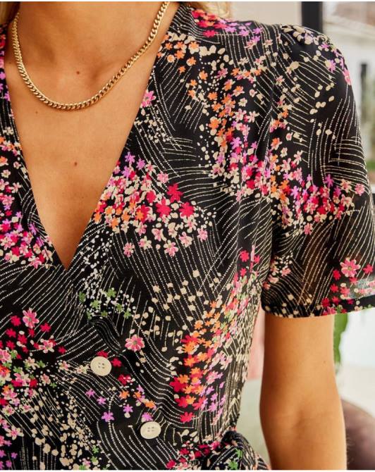 sukienka w kwiaty jara czarnyPolin et moi odzież 0TTF116