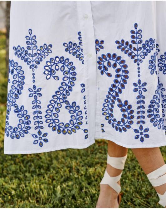 sukienka z haftem Tila białyPolin et moi odzież 0TTF100