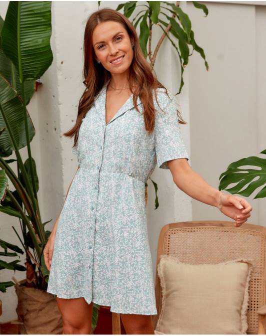 sukienka z klapami Marie eukaliptusPolin et moi odzież 0TTF142