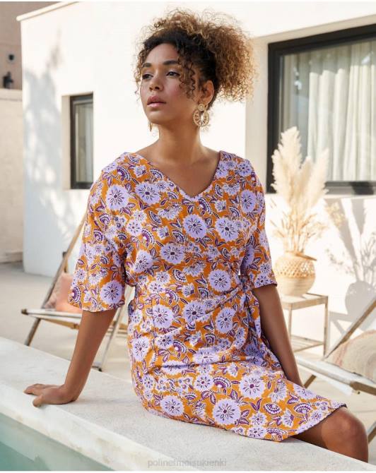 sukienka z węzłem felisy liliowyPolin et moi odzież 0TTF39