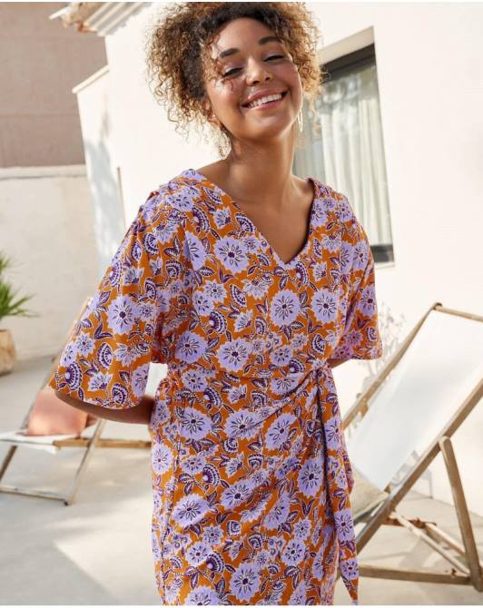 sukienka z węzłem felisy liliowyPolin et moi odzież 0TTF39