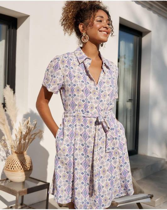 zwykła krótka sukienka liliowyPolin et moi odzież 0TTF43